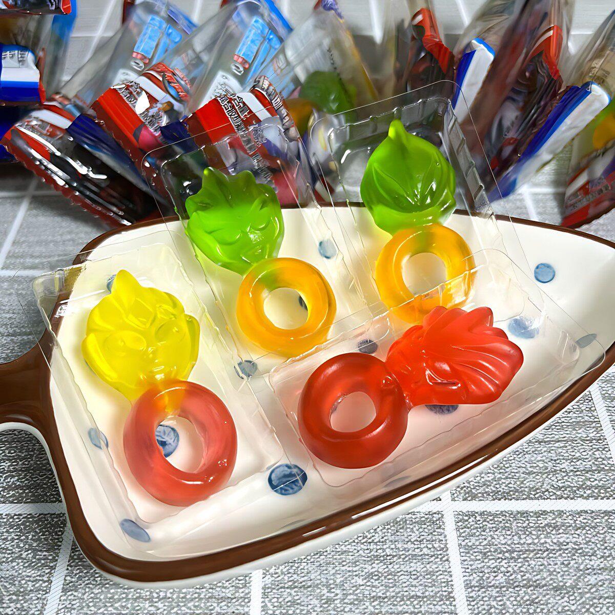 Ultraman Ring Gummies Timle Cartoon King Series Juice Finger Candy Diamond Ring Candy Children's Casual Snacks
