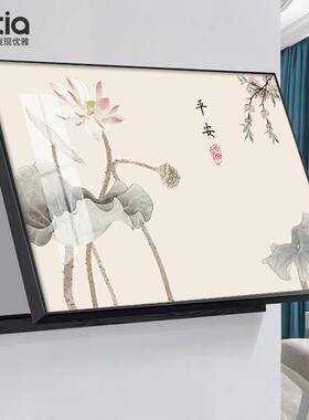 网红新中式安超电箱表装饰平画免装孔配电薄箱遮挡打款挂画新壁画