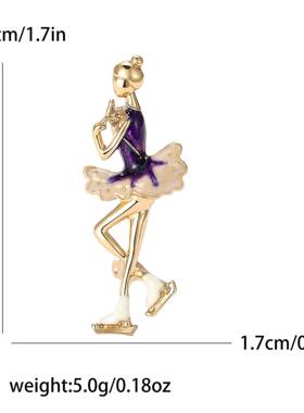 欧美创意合金珐琅艺术体操女孩胸针高档精致女士服饰胸花饰品别针