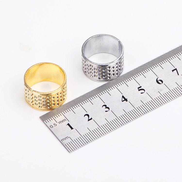 Thick and adjustable thimble finger cot for home use, handmade metal copper color wedding thimble hoop, sewing ring ring device