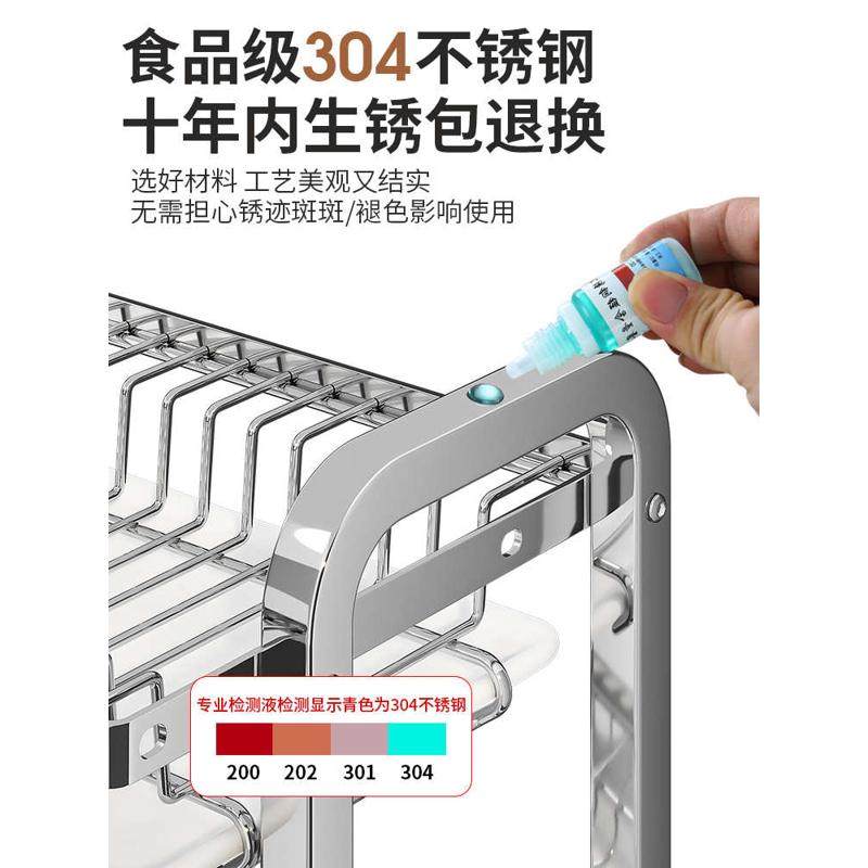 304不锈钢厨房碗架沥水收纳架多功能台面放碗放筷盘碟置物篮珩铭,淘宝优惠券,粉丝福利购,淘宝优惠卷