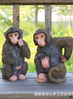 大猩猩猴子仿真动物摆件别墅花园公园小区景观树脂装饰工艺品