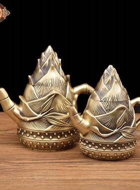 宏达黄铜压铸工艺春笋壶创意直播爆款铜器摆件