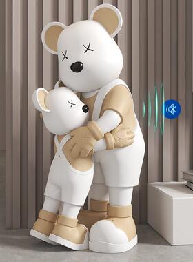 爆款网红亲子暴力熊落地大型摆件客厅电视柜沙发旁软酒店会所装饰