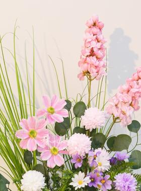 彷真花假花艺花槽摆件客厅装饰品高级结婚布置绿植创意造景组合