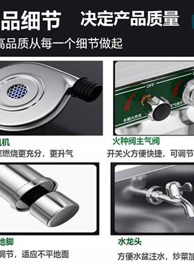 猛火灶商用带风机静音熄护火保煤气天灶然气店专饭用双灶台雪傲燃
