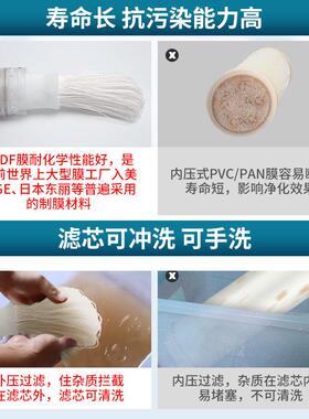 钻芯净水器滤芯10寸UF中空纤维超滤膜平口式插口式PVDF净水机