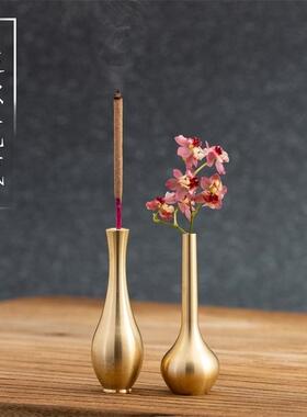 观世音菩萨装饰品小号黄铜手拿玉