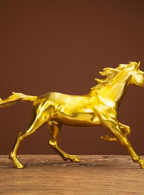 铜马摆件纯黄铜千里马到成功工艺品生肖马客厅办公室装饰品