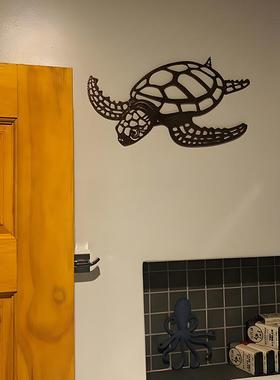 金属铁艺海龟创意艺术摆件挂件家居装饰独立站供应