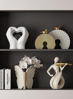 高级氛围感小提琴艺术摆件轻奢小众客厅电视柜办公室酒柜软装装饰