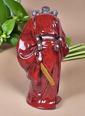 美陶《引福归堂》石湾公仔 钟 钟馗客厅玄关精致陶瓷中式展架小摆