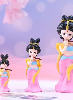 创意敦煌飞天国潮舞女树脂工艺品摆件古风娃娃家居装饰品手办