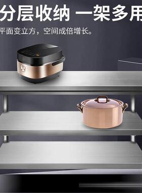 不锈钢工作台商用厨房操作台面储物柜带拉门切菜桌子打包打荷台