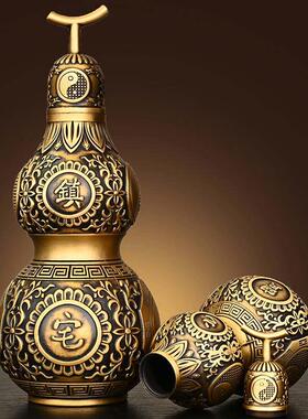 包邮开口铜葫芦纯铜镇宅葫芦纳福小号卧室家居装饰品福禄摆件挂件