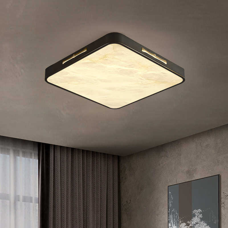 全铜云石吸顶灯新中式简约轻奢后现代卧室书房圆形方形阳台过道灯,淘宝优惠券,粉丝福利购,淘宝优惠卷