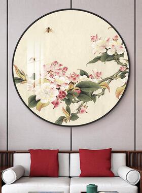 网红客厅装饰画挂圆形中堂餐厅头玄关画卧室床壁画入中式沙发背景