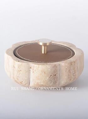 简约现代高级天然石材珠宝首饰收纳盒样板房样品屋展示中心套装组