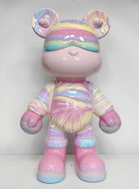 网红流体熊客厅家居摆饰 酷酷熊暴力熊DIY成品乔迁礼物兔子存钱罐