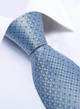 Luxury Blue Plaid Dot Silk Ties For Men Solid Wedding Access