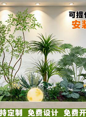 彷真绿色植物造景室内外景观组合橱窗大型商场装饰彷生假花树热带
