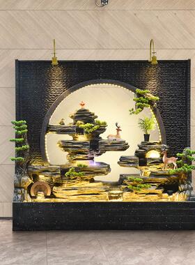 水幕墙流水瀑布喷泉假山办公室客厅玄关隔断庭院酒店别墅屏风摆件