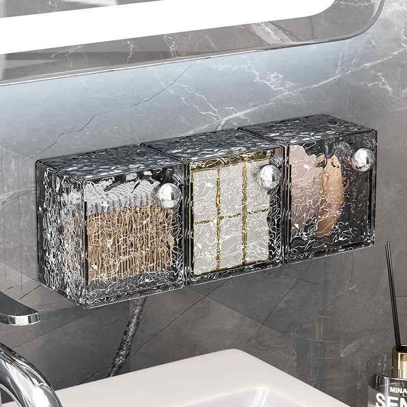 壁挂收纳盒洗漱台废弃洗脸巾收纳架棉签卸妆棉口红镜柜整理小盒子,淘宝优惠券,粉丝福利购,淘宝优惠卷