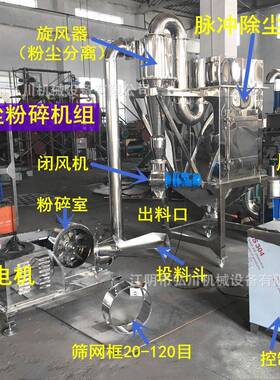 工业大型电动玉米磨粉机316刀盘80目活性炭化工低温除尘粉碎机