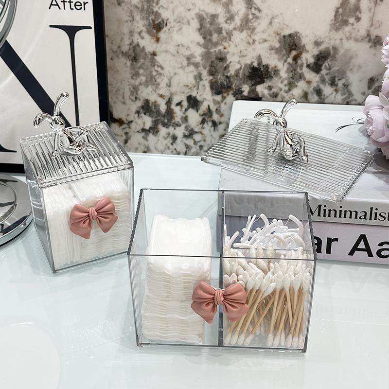 化妆棉收纳盒网红带盖防尘棉签罐亚克力透明盒子桌面小饰品置物盒,淘宝优惠券,粉丝福利购,淘宝优惠卷