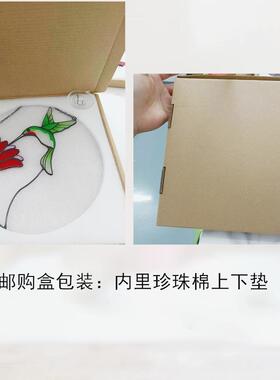 跨境Suncatcher郁金香手工花叶子摆件装饰彩色玻璃捕光器花束