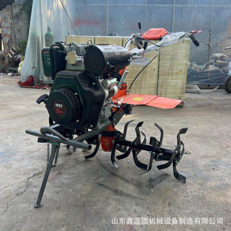 Diesel direct-connected two-wheel drive farmland tillage micro-tillage electromechanical start plow cultivator engine hood lighting