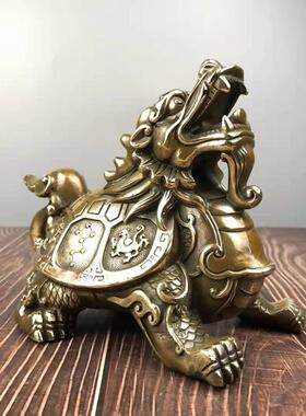 仿古黄铜龙龟黄铜摆饰办公室装饰家居工艺品摆件