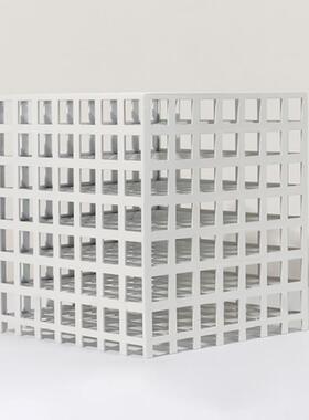 简约现代盘金属方格摆件售楼处样板间卧室客厅桌面软装饰品