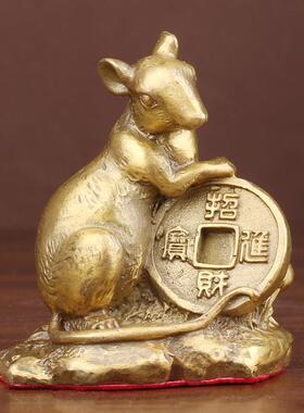 黄铜十二生肖家居摆饰 大小号铜鼠铜牛虎兔龙蛇马羊猴鸡狗猪生肖