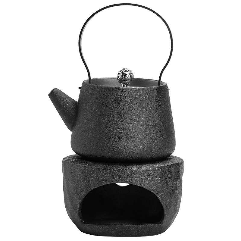 Stone pottery creative Japanese retro ceramic warm tea stove glass teapot candle heating base kung fu tea set accessories