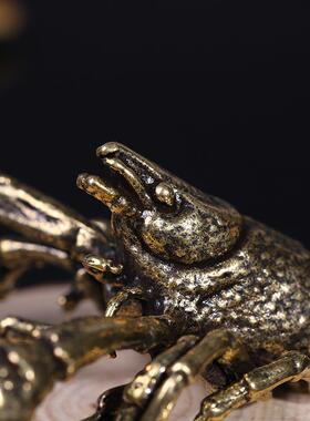 直销新款小玩意文玩收藏品中式小龙虾茶宠小摆件手工小铜器黄铜