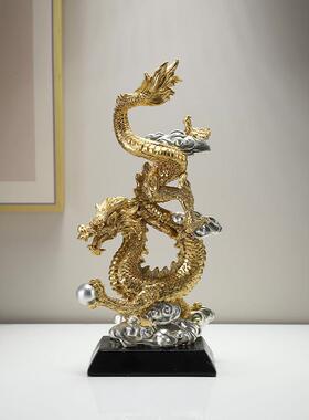 【高端摆件】酒柜电视柜龙摆件装饰龙腾四海高端大气上档次新中∑