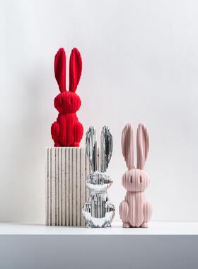 Dnnni数码兔摆件简约现代样板房间电视柜软装饰品儿童房卡通创意