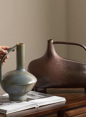 侘寂风设计师样板间桌面玄关柜搭配样板房家居装饰家居工艺品摆设