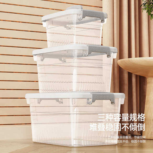 Thickened transparent storage box Home car clothes storage box Toys and snacks sorting box Handheld storage box with lid
