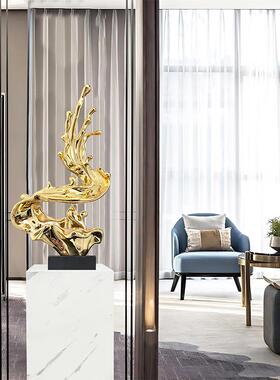 浪花雕塑抽象摆件乘风破浪奢酒店轻玄关客厅居电视柜术楼梯间现代