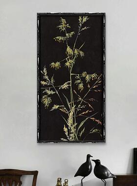 《万物生》法式复古黑白色调挂画新中式中古风客厅餐厅玄关装饰画