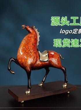 新中式铜马摆件铜工艺品玄关酒柜客厅装饰品开业乔迁办公室高级感
