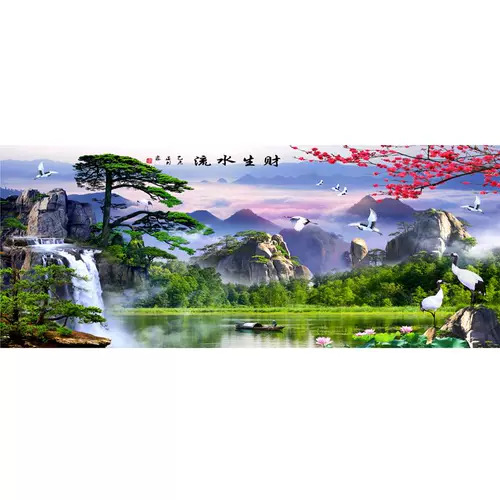 Mona Lisa Cross Emelcodery Новая гостиная значительная приветственная сосна упрощенная современная вода Shengcai горная вода висящая картина