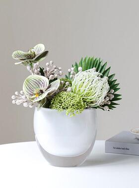 璃花轻奢房软装饰客厅摆件OVN板琉桌面插花艺创意彩色玻璃样花器