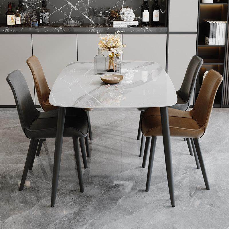 北欧现代简约高端加厚岩板餐桌椅组合客厅家用小户型吃饭桌长方形,淘宝优惠券,粉丝福利购,淘宝优惠卷