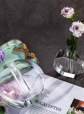 现代简约花瓶北欧ins风透明小邹菊花瓶插花家居摆件创意ins风花瓶