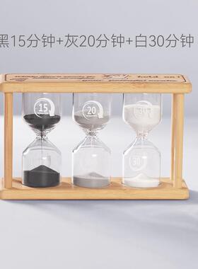 儿童防摔木质沙漏计时器配件 竹木沙漏工艺品创意桌面倒计时摆件