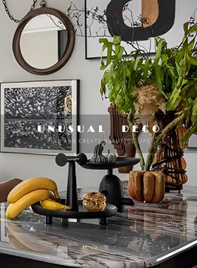 欧式玻璃花器果盘 北欧风格桌面摆件 客厅餐厅摆设品