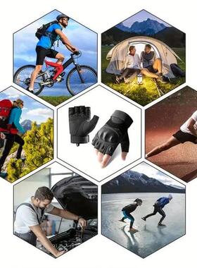 1Pair Tactical Fingerless Gloves for Men - Ideal for Outdoor